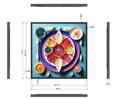 Moniteur à affichage carré haute luminosité, écran LCD carré Ultra-mince de 22 pouces, Album Photo